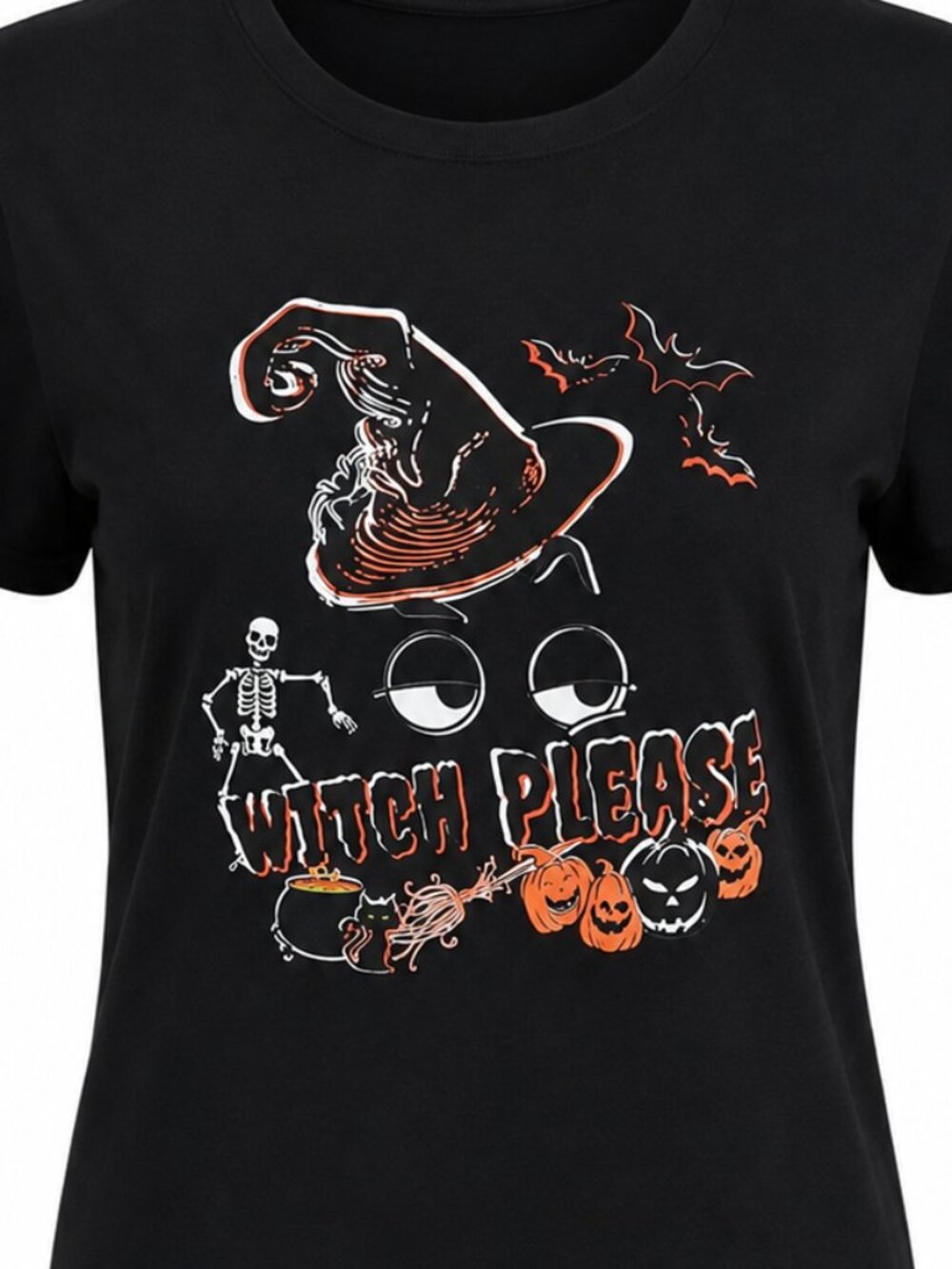 NWT Medium cotton black shirt. WITCH PLEASE❗ Funny Halloween. Skeleton Spider.